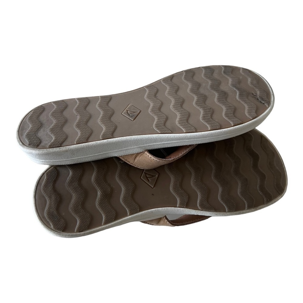 Sperry Top-Sider Waveside Brown Leather Women's Flip Flop Size 8.5M - Picture 2 of 6